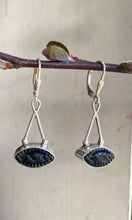 Load image into Gallery viewer, Marquis Antique Black Button Earrings