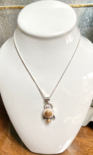 Load image into Gallery viewer, Antique Button Duo pendant Necklace