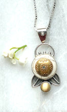 Load image into Gallery viewer, Antique Button Duo pendant Necklace