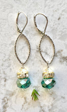 Load image into Gallery viewer, On Trend Green Crystal Rondel Earrings