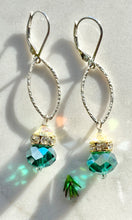Load image into Gallery viewer, On Trend Green Crystal Rondel Earrings