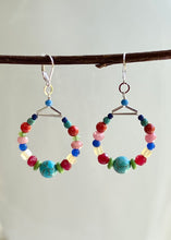 Load image into Gallery viewer, Large Gem Hoop Earrings