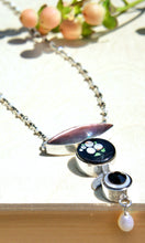 Load image into Gallery viewer, Black and White Button Stack Necklace