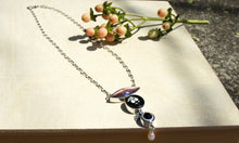 Load image into Gallery viewer, Black and White Button Stack Necklace