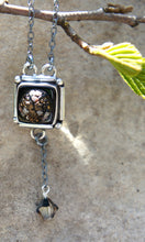 Load image into Gallery viewer, Mini Square Button Drop Necklace