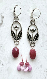 Ruby Tulip Earrings