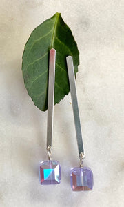Modern Lavender Cube Earrings