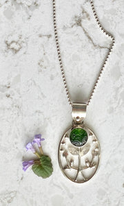 Small Green Folk Pendant Necklace