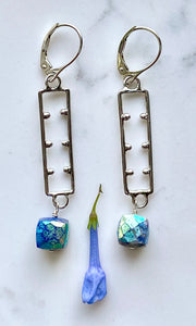 Dotted Lapis Earrings