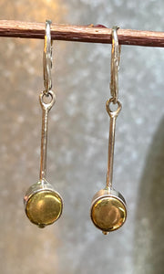 Antique Baby Brass Button Earrings