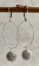 Load image into Gallery viewer, Large Silver Pave Earrings
