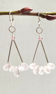 Pink Quartz Long Earrings