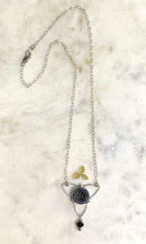 Load image into Gallery viewer, Tri petal black button Necklace
