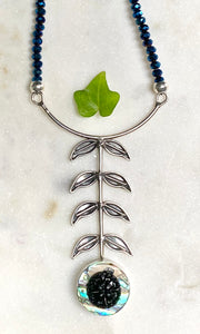 SALE/Blue Flower Drop Necklace