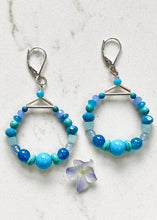 Load image into Gallery viewer, Mixed Turquoise  Hoop Earrings
