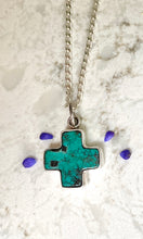 Load image into Gallery viewer, Turquoise Cross Necklace
