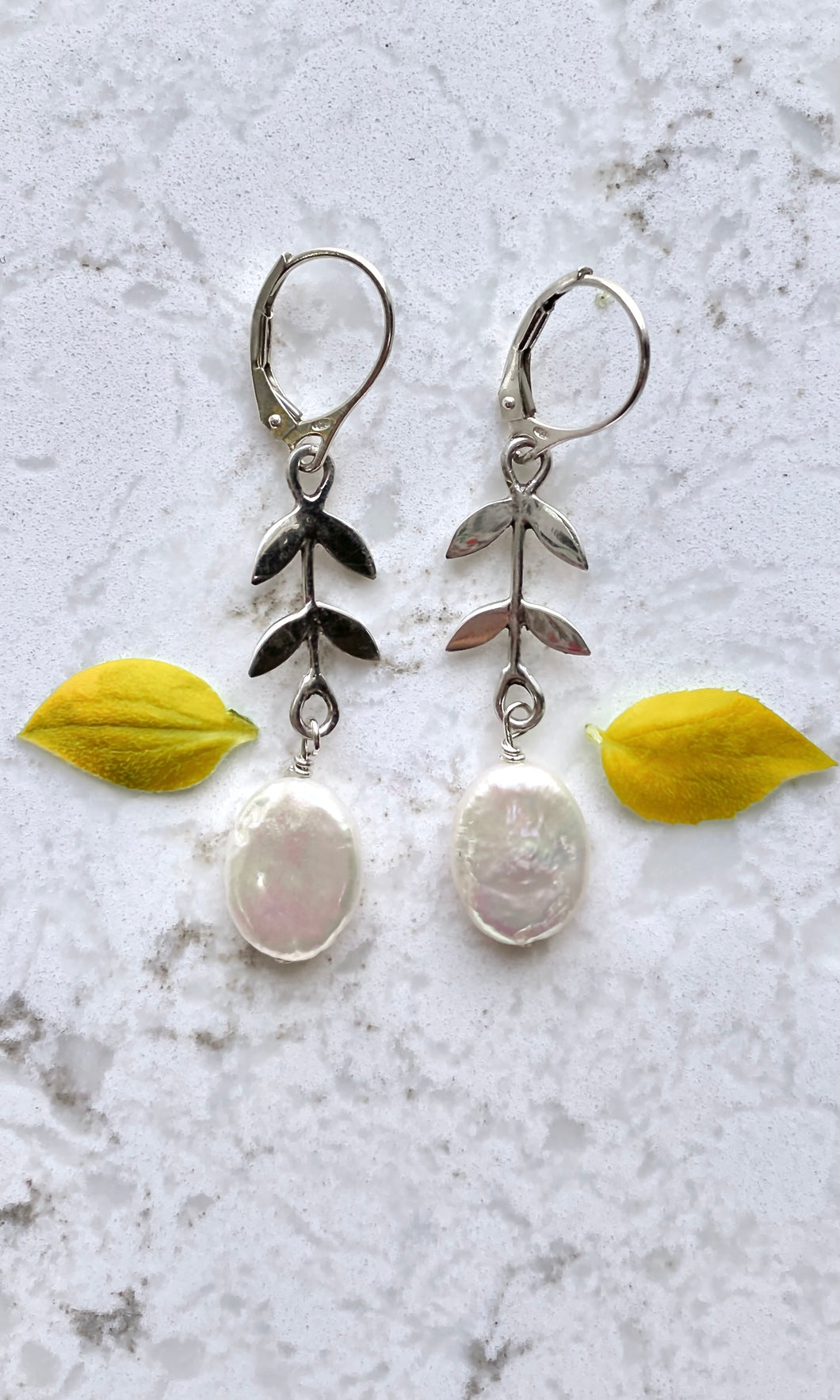 Leafy Pearl Earrings