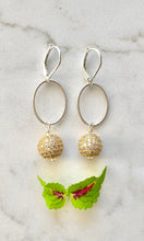 Load image into Gallery viewer, Gold Pave with Loop Earrings
