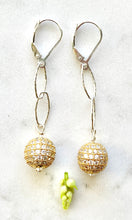 Load image into Gallery viewer, Gold Pave with Chain Earrings
