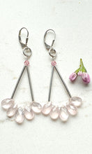 Load image into Gallery viewer, Pink Quartz Long Earrings
