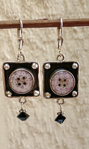 Calico Antique Button Earrings