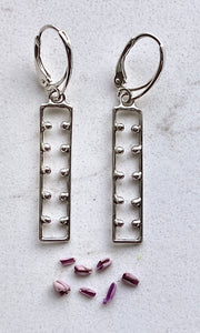 Long Dotted Rectangle Earrings