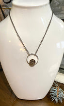 Load image into Gallery viewer, Circle and Antique Button Necklace
