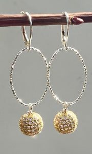 Large Gold Pave Earrings (restocked)