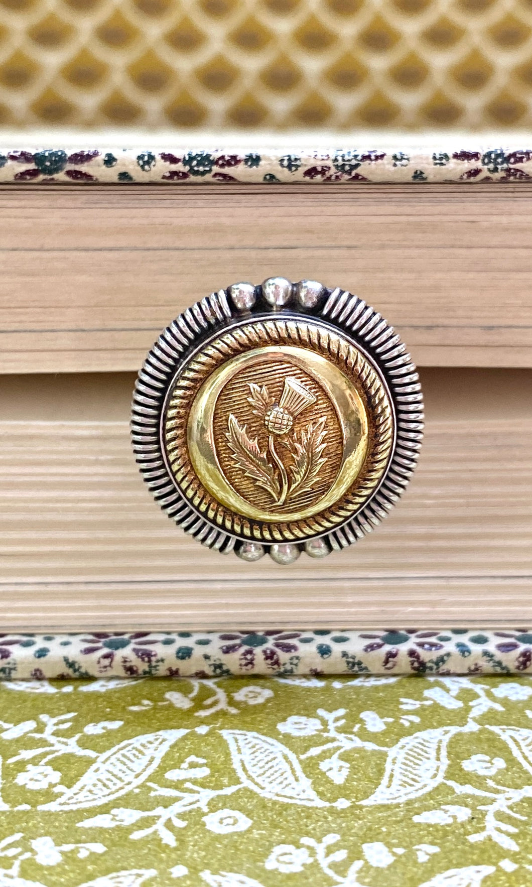 Antique Button Thistle Ring