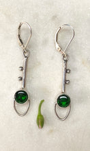 Load image into Gallery viewer, Artsy Green Bohemian Glass Antique Button Earrings
