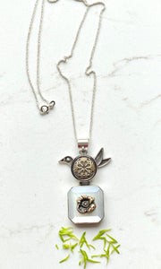 Bird Button Pendant Necklace