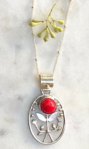 Small Red Folk pendant