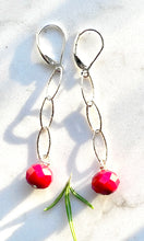 Load image into Gallery viewer, Longer Red Glass Earrings
