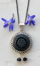 Load image into Gallery viewer, Victorian Black Button Necklace
