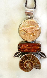Ammonite Fossil shell Necklace