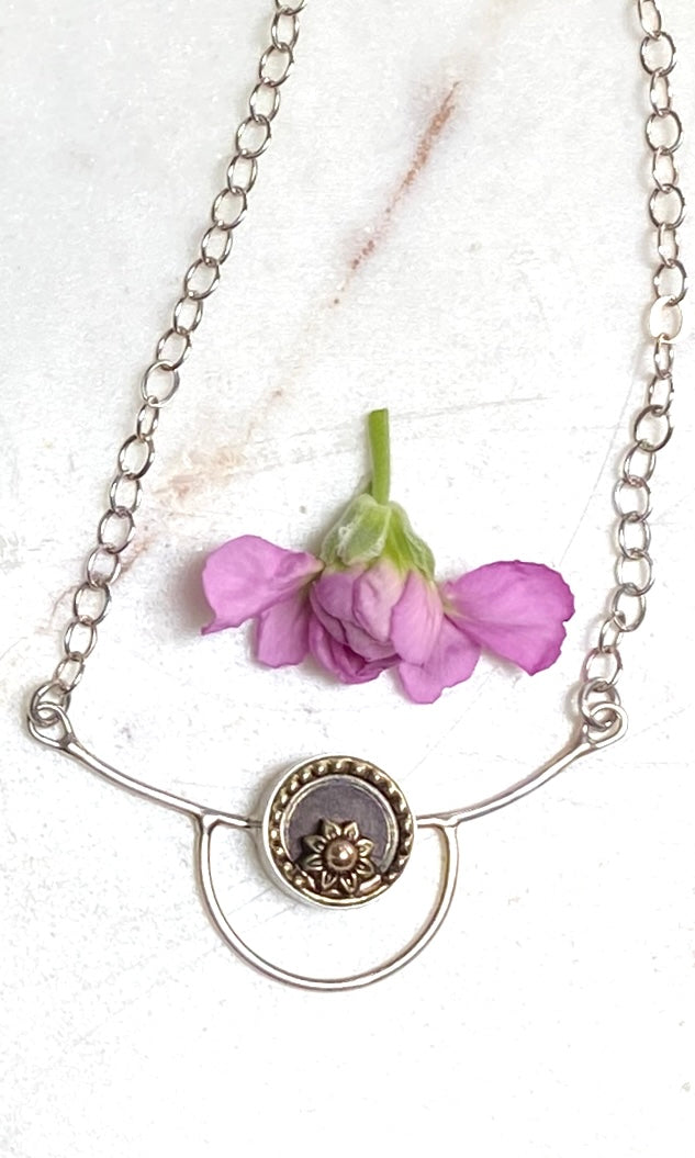 SALE/Deco Antique Button Necklace