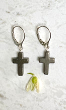 Load image into Gallery viewer, Pyrite Cross Earrings
