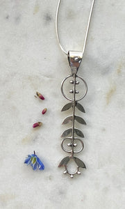 Flower Doodle Pendant Necklace (24")