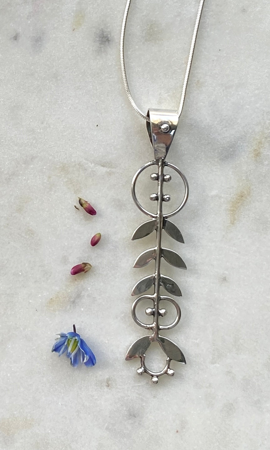 Flower Doodle Pendant Necklace (24