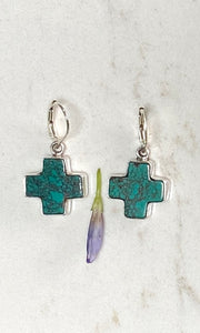 Turquoise Cross Earrings