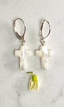 Load image into Gallery viewer, White Cross Earrings
