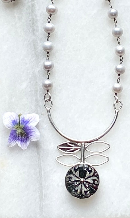 Flower Vine Drop Necklace