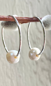 Pearl and Hoop Earrings