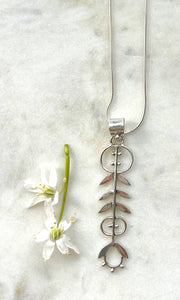 Flower Doodle Pendant Necklace (16")