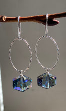 Load image into Gallery viewer, Long Blue Crystal Sparkle Earrings
