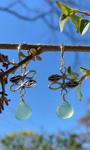 Chalcedony Leaf Vine Earrings