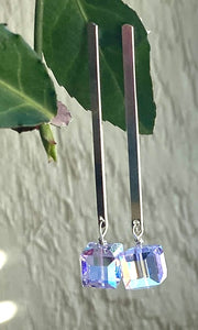 Modern Lavender Cube Earrings