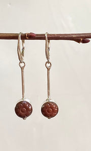 Brown flower earrings