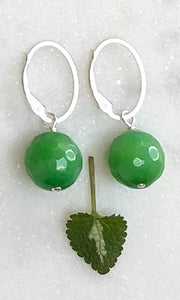 Faceted Green Earrings