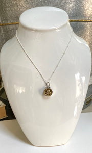 Darling 3-D Antique Button Flower Necklace
